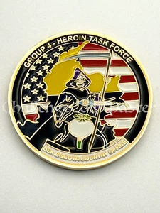 F51 DEA Bogota Colombia Group 4 Heroin Drugs Narcotics Police Challenge Coin - Picture 1 of 2