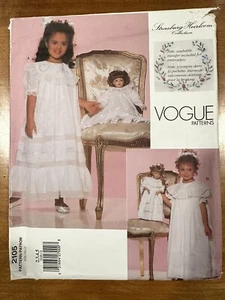 Vogue 2105 UNCUT Strasburg Heirloom Sewing Pattern Size 2-3-4-5 & Doll Dress - Picture 1 of 2