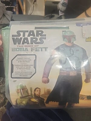 星球大战(书)BOBA FETT 万圣节服装 成人 32-34 Jazwares 全新  — 第 1/4 张图片