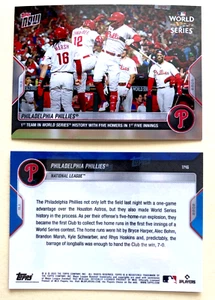 2022 TOPPS NOW 1146 PHILADELPHIA PHILLIES WORLD SERIES CINQUE ORE IN 5 INNING - Foto 1 di 1