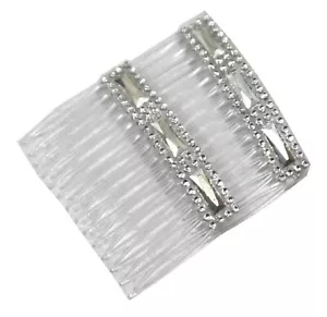 2 pack of Clear Hair Combs Silver Slides 7cm with Diamontie Diamante effect - Picture 1 of 1
