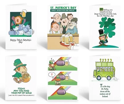 Assorted St. Patrick’s Day  Cards - 12 Boxed Funny Cards and Envelopes - 18060 - Image 1 of 4