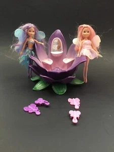 Barbie Fairytopia Petal Pixies Doll Pair with Flower Vanity Lot - Picture 1 of 9