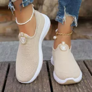 Women's Sneaker Loafers Breathable Slipon Tennis Designer Sports Shoes Ballet - Picture 1 of 27