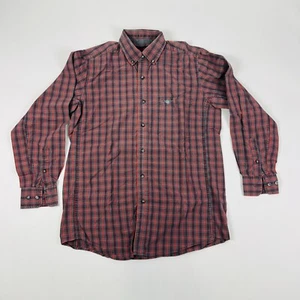 Relentless Wrangler Shirt Mens Size Large Red Plaid Button up Shirt - Picture 1 of 6