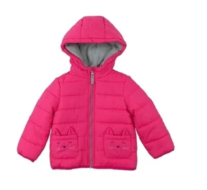 Carter's Kitty Jacket - Cat Puffer Jacket - Pink Fuchsia 4T NWT Toddler $80 - Picture 1 of 1