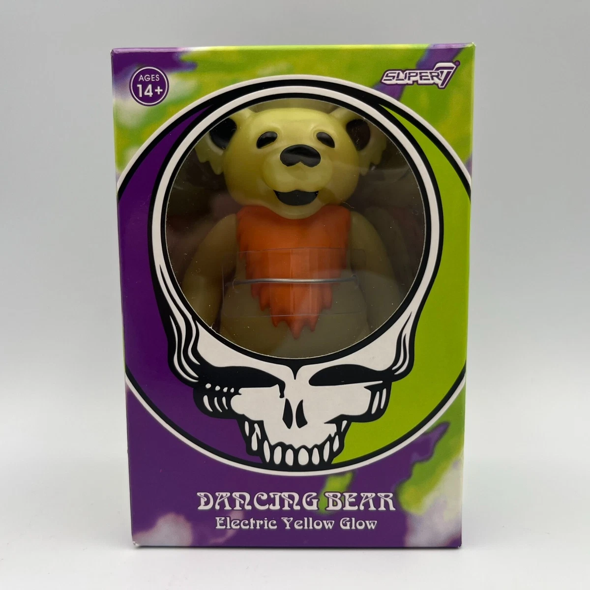 Super7 ReAction Figur Grateful Dead – Dancing Bear Stealie Red, 9,5 Cm Sammlerfigur