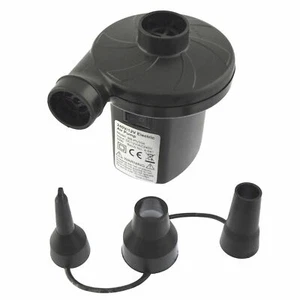 240V / 12V Electric Air Pump Inflator Adaptors Valves Camping Bed Car BLK005 - Picture 1 of 3