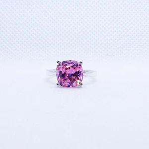 Handmade 925 Sterling Silver Lab Created Amethyst Stone Classy Ring Jewelry - Picture 1 of 6