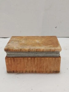 Italian Natural Alabaster Hand Carved Stone Trinket Box by Romano Bianchi, 1970s - Picture 1 of 5
