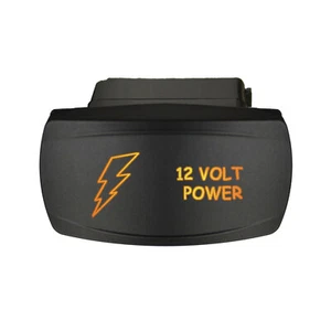 12 VOLT POWER 661SO Rocker switch amber ON/OFF waterproof SPST marine - Imagen 1 de 7