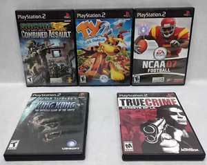 PS2 - 5 Game Lot - True Crime LA, King Kong, SOCOM: U.S. Navy, NCAA 07 & TY 2 - Picture 1 of 11