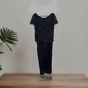 TORY BURCH Navy Lace Avalon Jumpsuit Size ( 0 ) - Picture 1 of 4