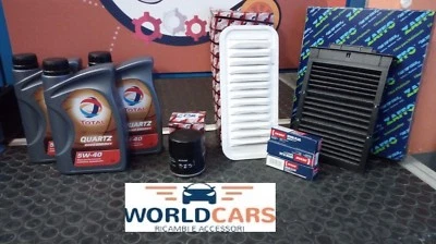 KIT TAGLIANDO 3 FILTRI 3LT TOTAL QUARTZ 5W40 CANDELE PER TOYOTA AYGO 1.0 BENZINA
