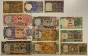 100-50-20-10-5-2-1- 3 RESERVE BANK OF INDIA 12 BANCONOTE CARTAMONETA ASIA - Picture 1 of 6