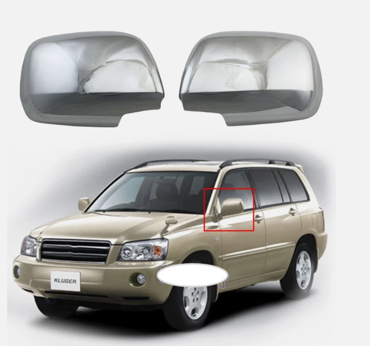 Cubierta de tapa de marco lateral de espejo retrovisor cromada para 01-07 Toyota Highlander 2PS Foto 1 de 4