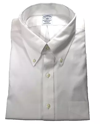 Brooks Brothers Regular Non-Iron All Cotton 18-36/37 Button Down Collar White - Image 1 of 4