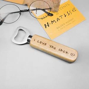 Personalised Beer Bottle Opener Wedding Day Birthday Gift for Dad Groom Best Man - Picture 1 of 31