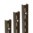 Twin Slot Shelving System Uprights BROWN Wall Mounted Adjustable Modular Storage