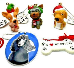 Menge 5 Kurt Adler + Abt. 56 HUND Ornamente Chihuahua Yorkie Labor Pudel alle Neu mit Etikett - Bild 1 von 18