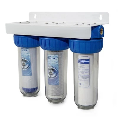 FILTRO ACQUA SISTEMA TRIPLA CARTUCCIA FILTRAZIONE STADI NW-BR10B4 DEPURAZIONE - Immagine 1 di 4