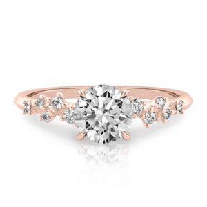 1.20 Carat IGI GIA Lab Grown Diamond 14k Rose Gold Women Wedding Ring - Picture 1 of 8