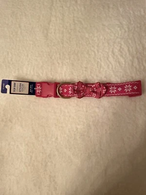 Top Paw Fair Isle Red White Gold Adjustable Collar W/Bow XL X-LARGE 20 IN -28 IN - Image 1 of 4