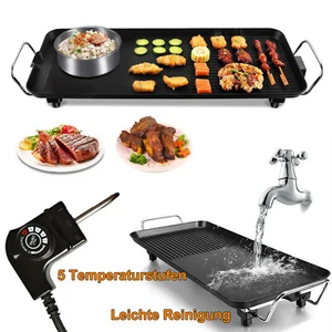 Elektrischer Grill Tischgrill Teppanyaki Grillplatte mit Antihaftbeschichtung - Bild 1 von 10