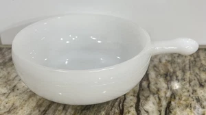 Vintage Glasbake Microwave Safe Soup Bowl Handle White Milk Glass 6 7/8 x 5 🇺🇸 - Bild 1 von 24
