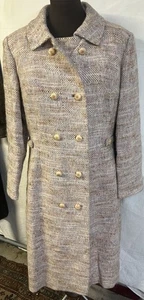 Abrigo Vintage Mujer 38 Rosa Tweed Lana Botón Mod Años 60 3/4 Longitud EE. UU. Unión Med - Imagen 1 de 13