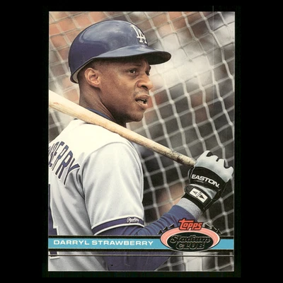 Darryl Strawberry #301 1991 Stadium Club Los Angeles Dodgers Baseball Card MLB - Image 1 of 3