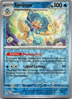 Simipour Reverse Holo Uncommon SV04: Paradox Rift 042/182 NM - Image 1 of 2
