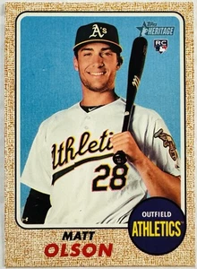 2017 Topps Baseball Heritage High Number Matt Olson Braves A’s RC #681 - Picture 1 of 2