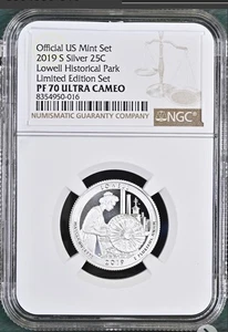 2019-S Limited Edition Silver Set Lowell Quarter "NGC PF70 Ultra Cameo" - Picture 1 of 2