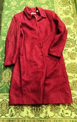 Abrigo vintage de mohair fucsia rojo Amanda Smith. 5 botones totalmente forrados talla 8 Foto 1 de 4