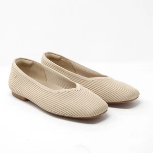VIVAIA Mujer Margot 2.0 Puntera Cuadrada Corte en V Tejido Ballet Planos Beige Talla 37/6 - Imagen 1 de 9