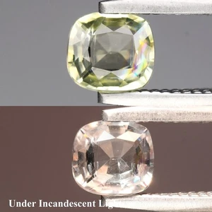 π 0.34ct 4.2x3.8mm VS Cushion Natural Color Change Diaspore - Turkey Gemstone - Picture 1 of 6