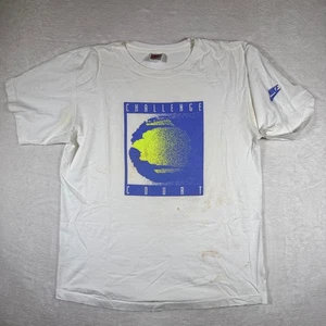 VINTAGE NIKE CHALLENGE COURT T SHIRT TENNIS GRAFICA TEE UOMO LARGE MADE IN USA - Foto 1 di 9