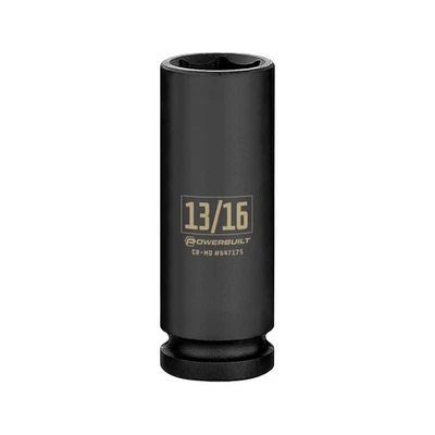 Powerbuilt 1/2 Inch Drive x 13/16 Inch 6 Point Deep Impact Socket - 647175 - Image 1 of 4