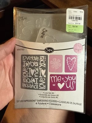 Sizzix Love Set #2 Emboss 4-pk set #656760 Retired FUN!! - Image 1 of 2