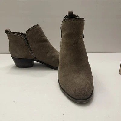 Lucky Brand Mujer 8.5 Bartalino Taupe Gamuza Cuero Botines Cremallera Botín Foto 1 de 4