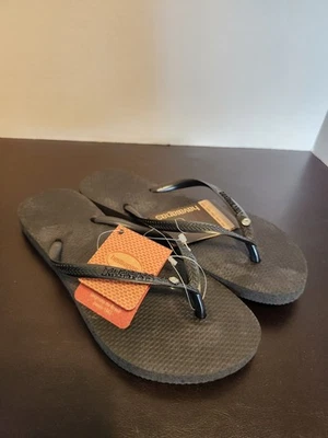 Chanclas Havaianas Mujer Talla 7 Negras Sandalia Informal Playa Verano Comodidad NUEVO Foto 1 de 4