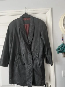 Moda Italiana by Dragon Trading Vintage Leather Jacket Double Breasted - Picture 1 of 4