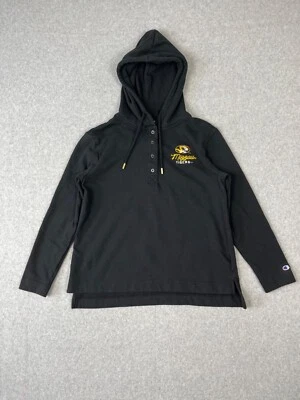 Sudadera Univ Of Missouri Tigers para mujer M negra Henley sudadera con capucha Mizzou Champion Foto 1 de 4