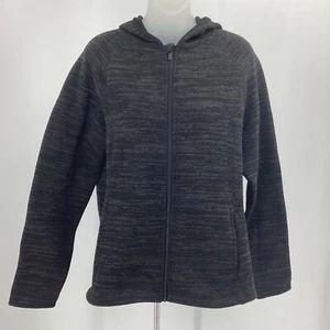 All In Motion Women's Sz L Soft Shell Full Zip Hoodie Fleece Lined Jacket Black - Picture 1 of 11