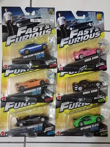 6 X Mattel Hot Wheels Fast & Furious 1:55 Honda S2000 Koenigsegg Ford Escort - Picture 1 of 13