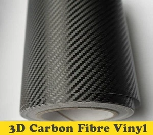 3D CARBON FIBRE VINYL SIZE 300MM x 1520MM BLACK CAR WRAP (Air/Bubble Free)   - Afbeelding 1 van 1