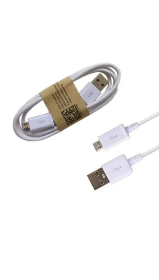 100 Lots Premium White Micro USB Sync Charger Cable Cord for Smart Phone Android - Image 1 of 2