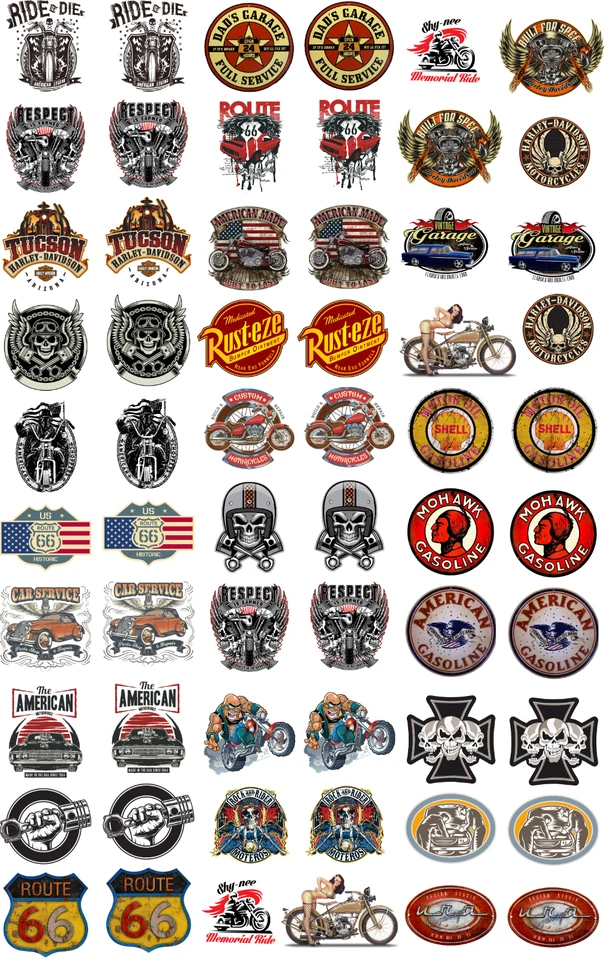 60 calcomanías adhesivas vintage de vinilo de alta calidad para garaje moto ENVÍO GRATUITO Foto 1 de 1