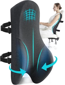Memory Foam Lendenwirbelstützkissen für Auto, volle Rückenstütze Schmerzlinderungskissen - Bild 1 von 9